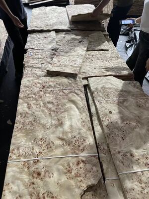 0.5 मिमी मोटाई होटल सजावट के लिए कट कट Mappa Burl लकड़ी फनीर चादरें