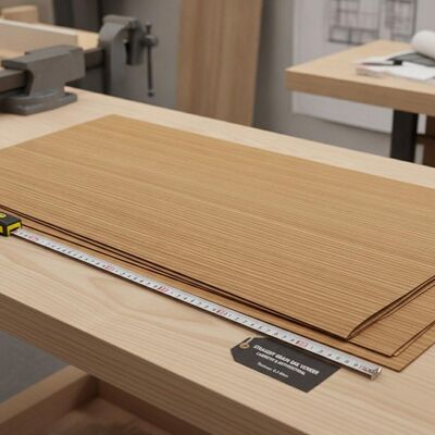 Straight Grain Pattern Oak Veneer Sheets Sheetwidth Up To 1220mm Thickness 0.2 to 0.6mm Suitable for Cabinetry Doors and Architectural Applications