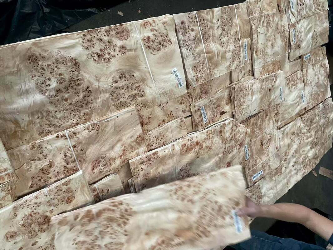 Natural Wood Mappa Burl Veneer Sheet with Sliced Cut and 12-15% Moisture for Furniture Decoration
