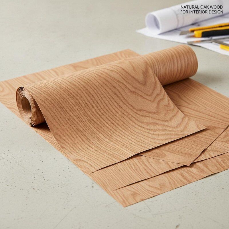 Raw Natural Red Oak Crown Cut Veneer Natural Oak Wood Engineered for Durable Wood Surfaces and Interior Design Solutions